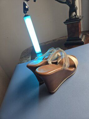 Contesa Made in Italia Clear Strap Wedge Sandals  8 M